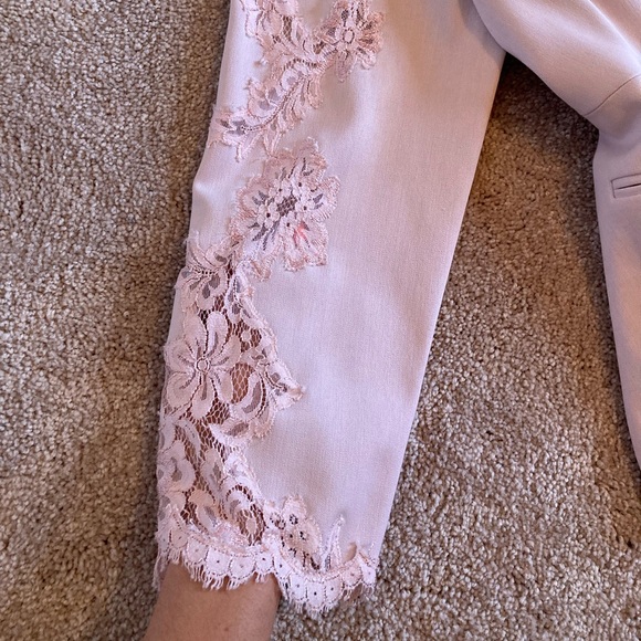 Handmade lace inlay blazer and tulip skirt set perfect for wedding-unfinished - Picture 7 of 13